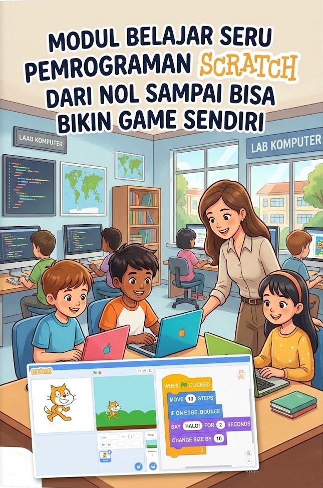 Cover Buku Belajar Seru Pemrograman Scratch dari Nol Sampai Bisa Bikin Game Sendiri